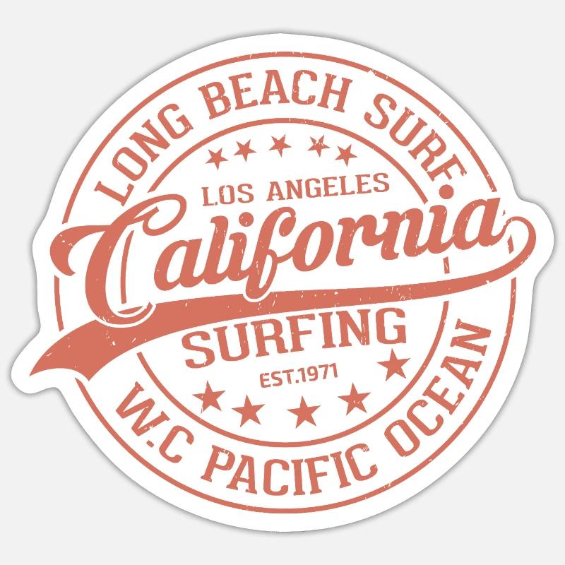 California Surfer Waves Pattern Sticker size S (10 x 10 cm)