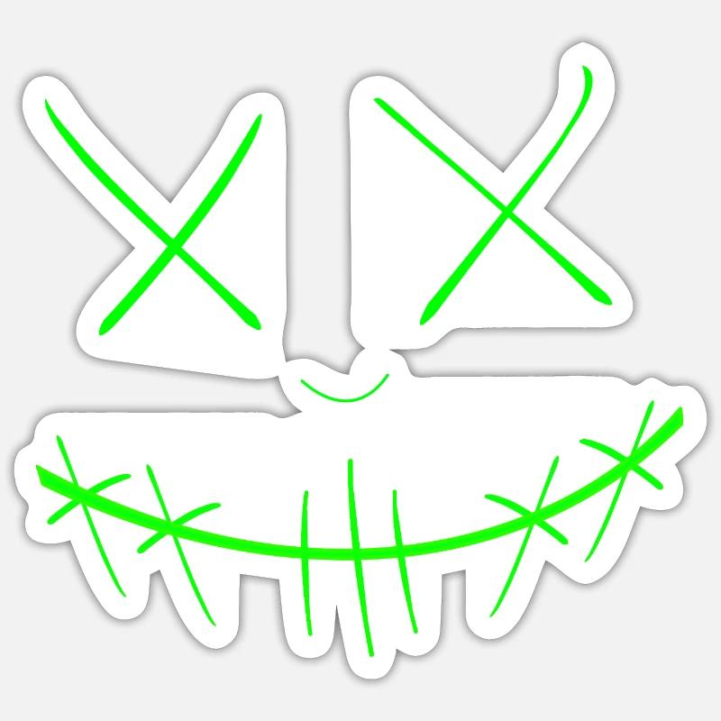 Visage - Sticker taille S (10 x 10 cm) - blanc mat