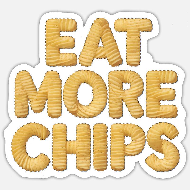 Mangez plus de chips, PotatoLover - Sticker taille S (10 x 10 cm) - blanc mat