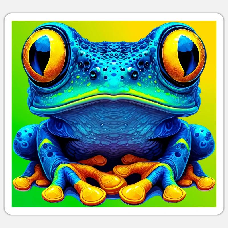 Frosch - Sticker Größe S (10 x 10 cm) - Mattweiß