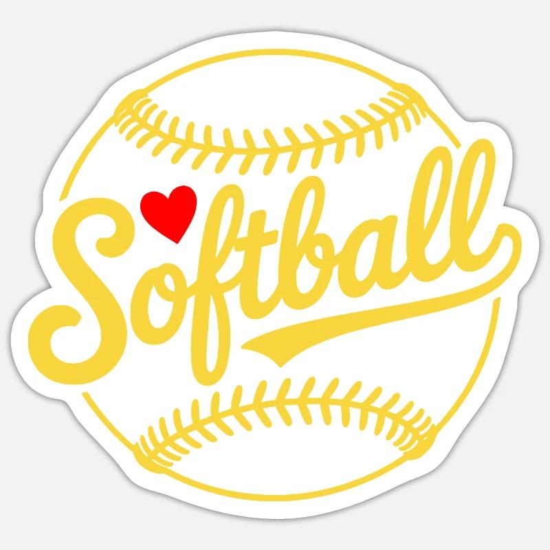 Conception de softball - Sticker taille S (10 x 10 cm) - blanc mat