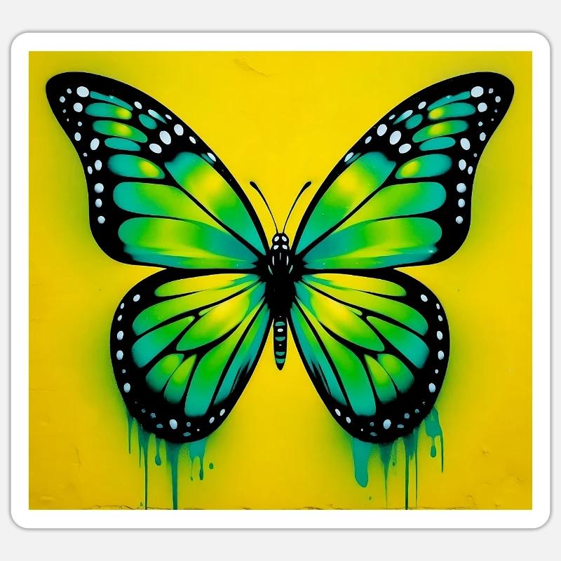 Schmetterling - Sticker Größe S (10 x 10 cm) - Mattweiß