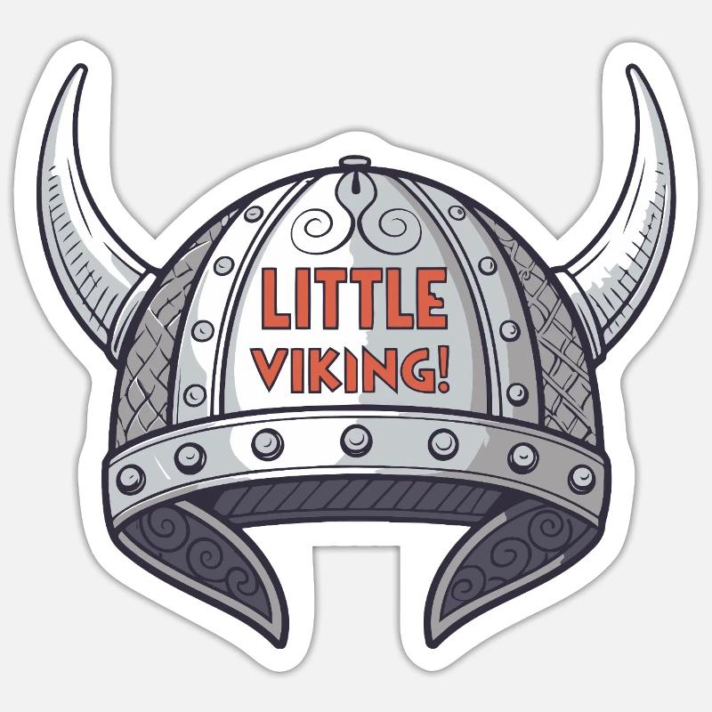 Kleiner Wikingerhelm - Sticker Größe S (10 x 10 cm) - Mattweiß