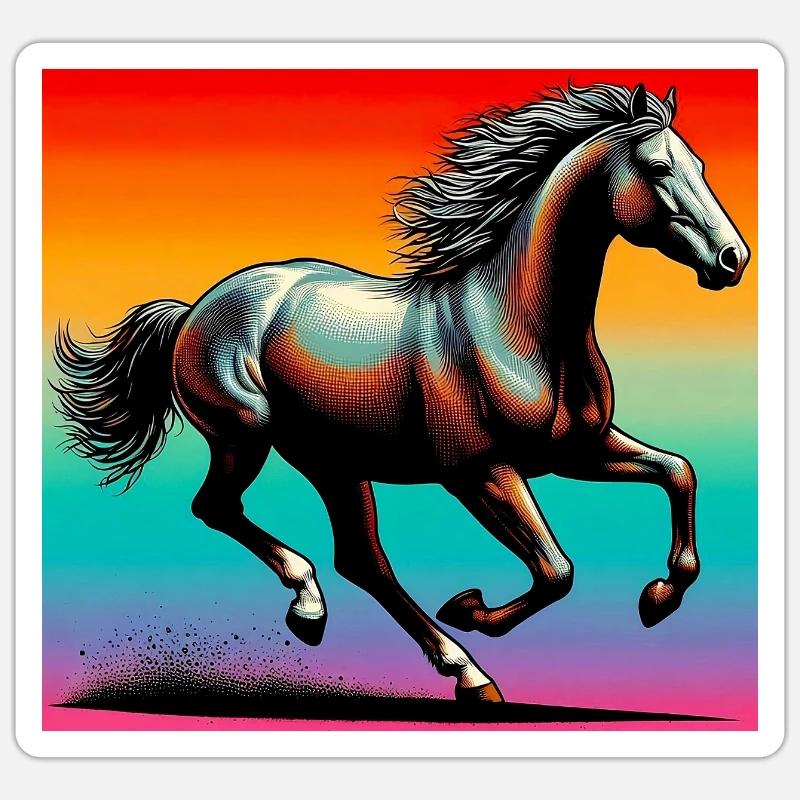 Pferd - Sticker Größe S (10 x 10 cm) - Mattweiß