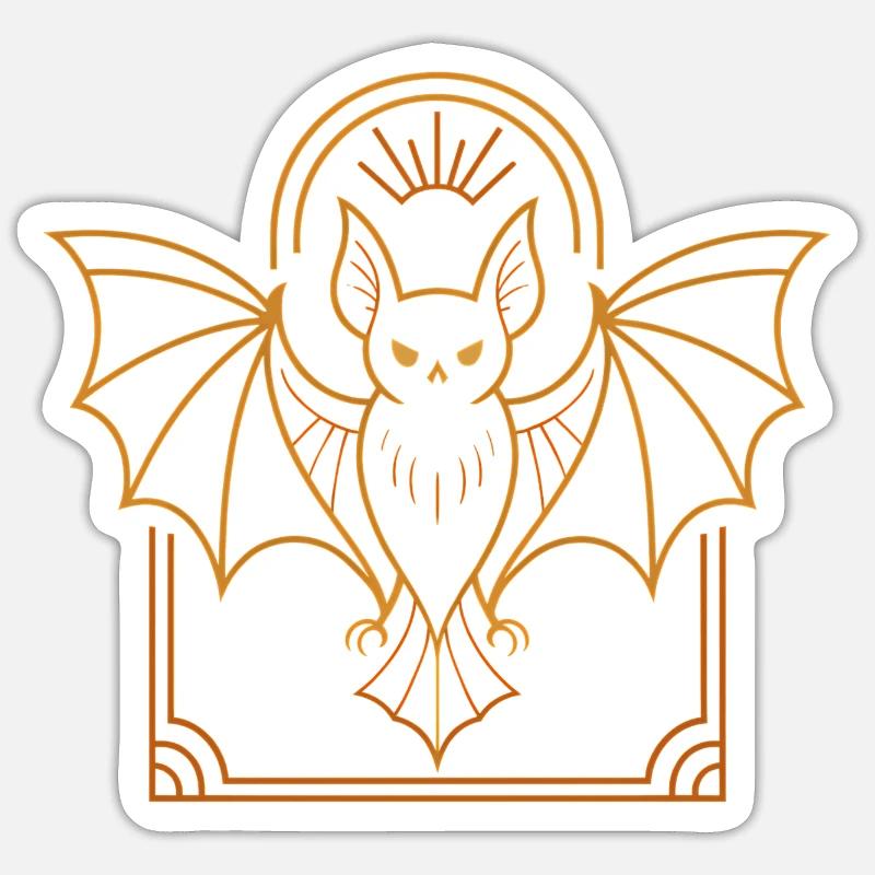 Orange moth bat - Sticker size S (10 x 10 cm) - white matte