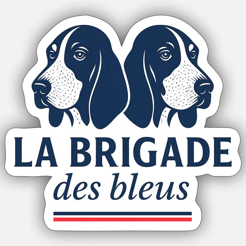 Blaue Hunde der Gascogne - Sticker Größe S (10 x 10 cm) - Mattweiß