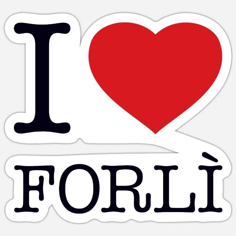 J’adore Forli - Sticker taille S (10 x 10 cm) - blanc mat