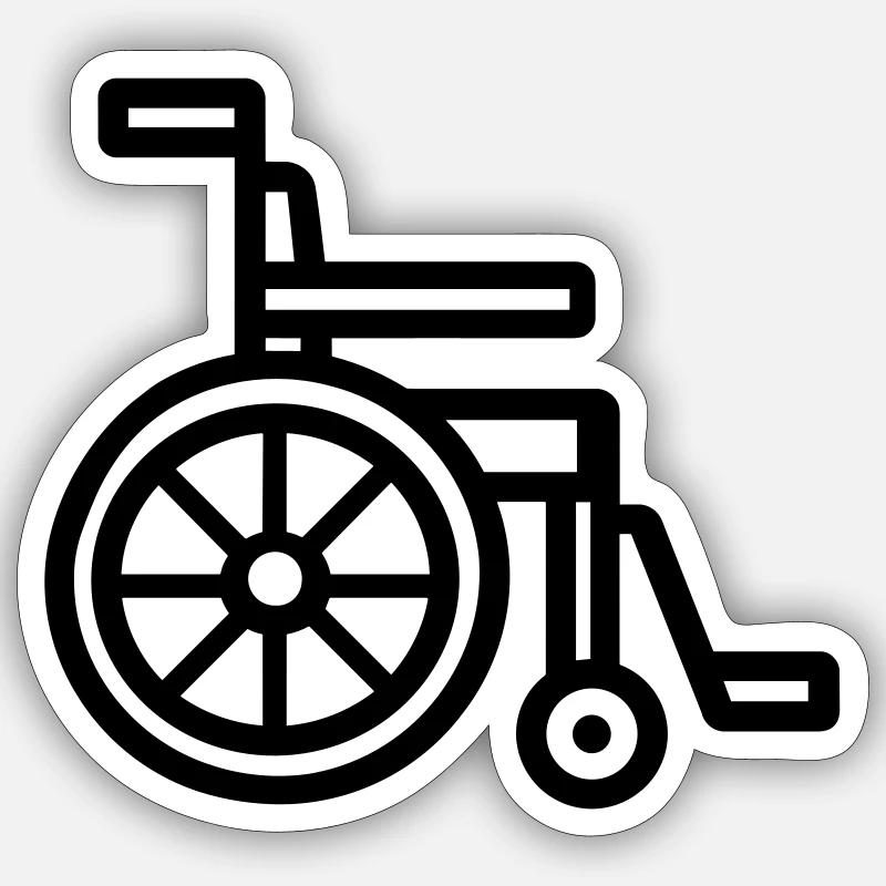 Rollstuhl - Sticker Größe S (10 x 10 cm) - Mattweiß