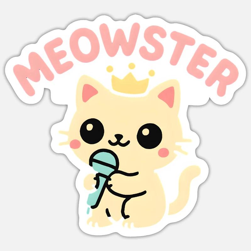 Meowster Crowned Micro Mascot Sticker size S (10 x 10 cm)