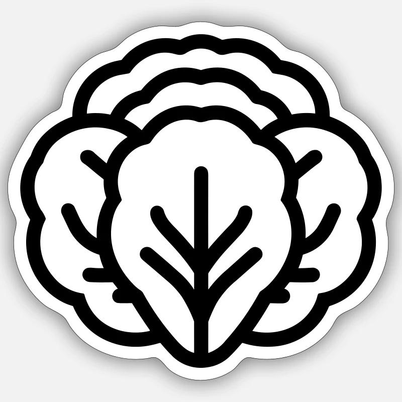 Chou - Sticker taille S (10 x 10 cm) - blanc mat