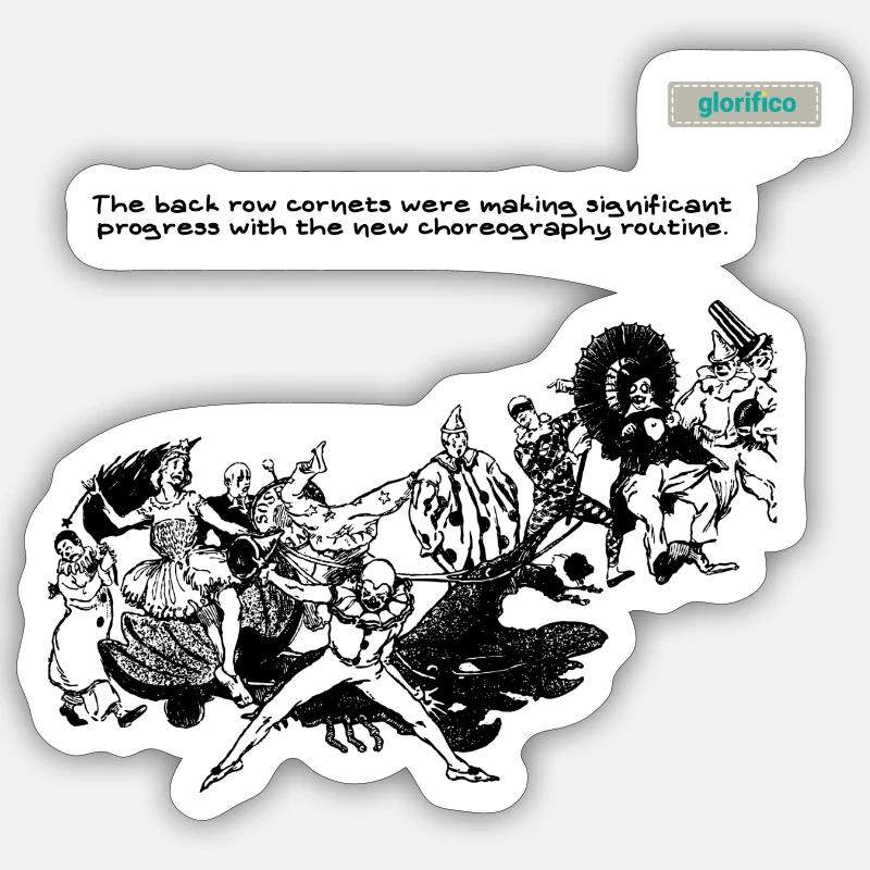BACK ROW PARODY design 001 - Sticker size S (10 x 10 cm) - white matte