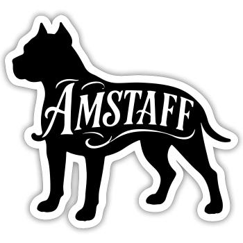 American Staffordshire Bully Great Dane Bulldog terrier - Sticker taille S (10 x 10 cm) - blanc mat - Devant