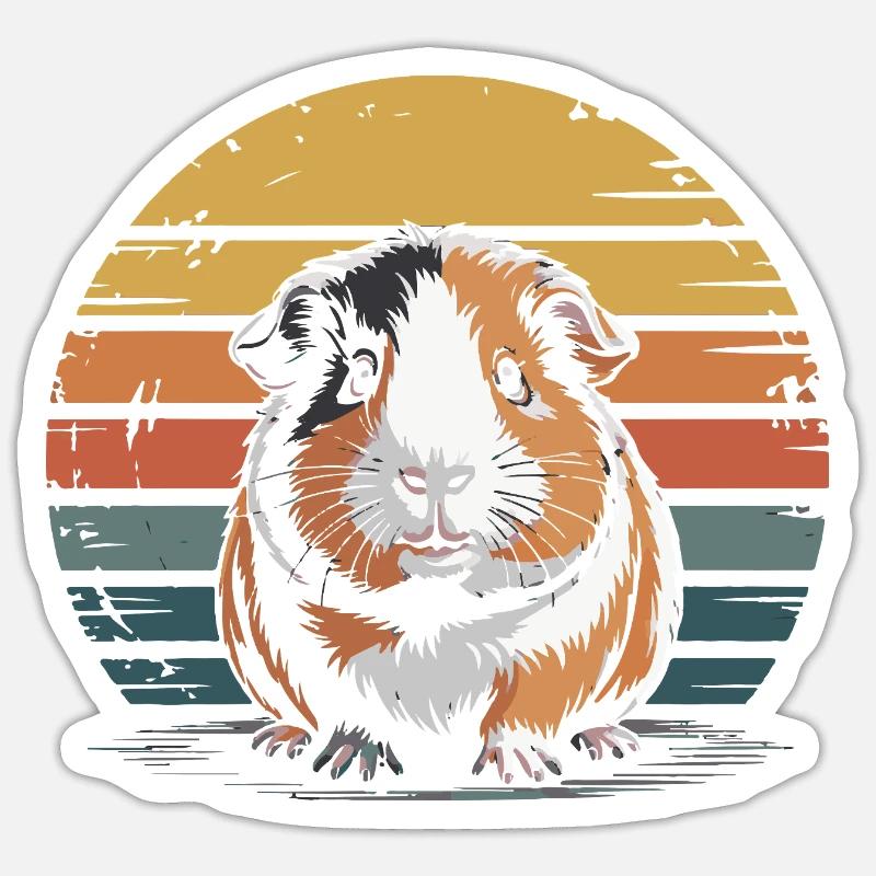 Meerschweinchen, süß - Sticker Größe S (10 x 10 cm) - Mattweiß