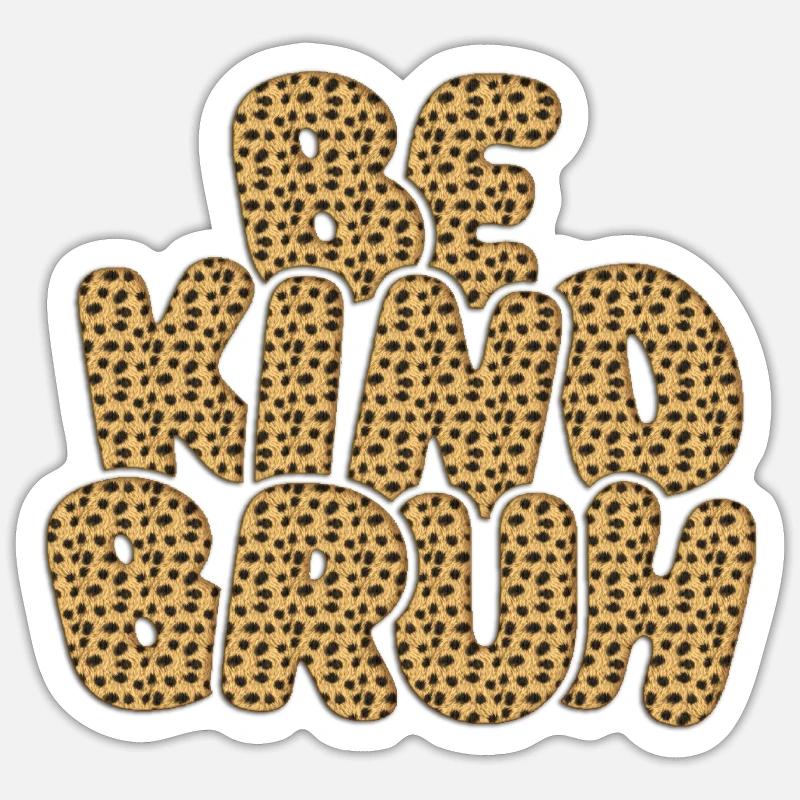 Be Kimbo Brown Leopard Text - Sticker size S (10 x 10 cm) - white matte