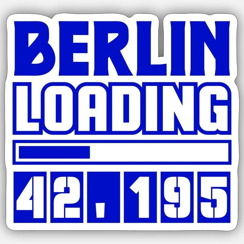 Berlin Loading Marathon  - Sticker Größe S (10 x 10 cm) - Mattweiß