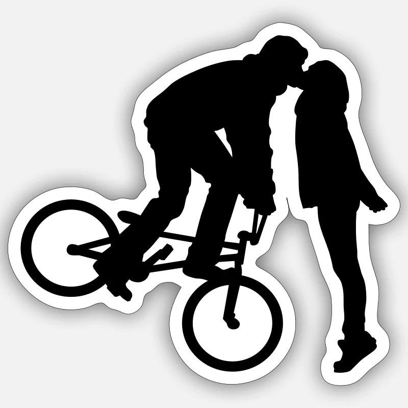 Baiser - Sticker taille S (10 x 10 cm) - blanc mat