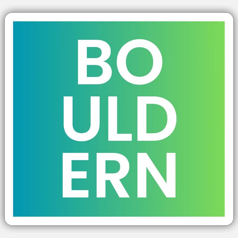 Bouldering Gradient Typo - Sticker size S (10 x 10 cm) - white matte