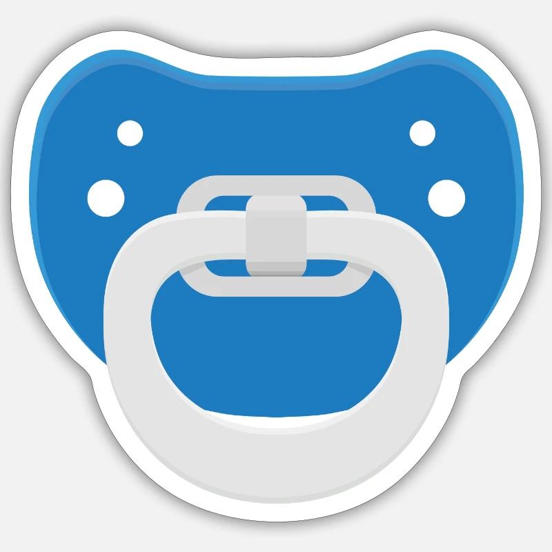 Blue pacifier - Sticker size S (10 x 10 cm) - white matte