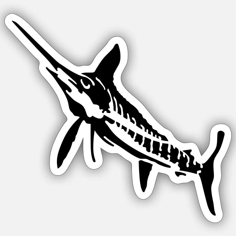 Marlin - Sticker size S (10 x 10 cm) - white matte