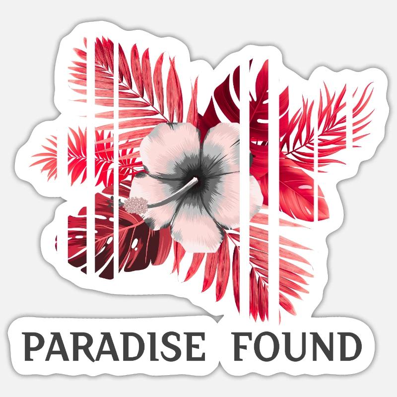 Paradise Found Hibiscus - Sticker size S (10 x 10 cm) - white matte