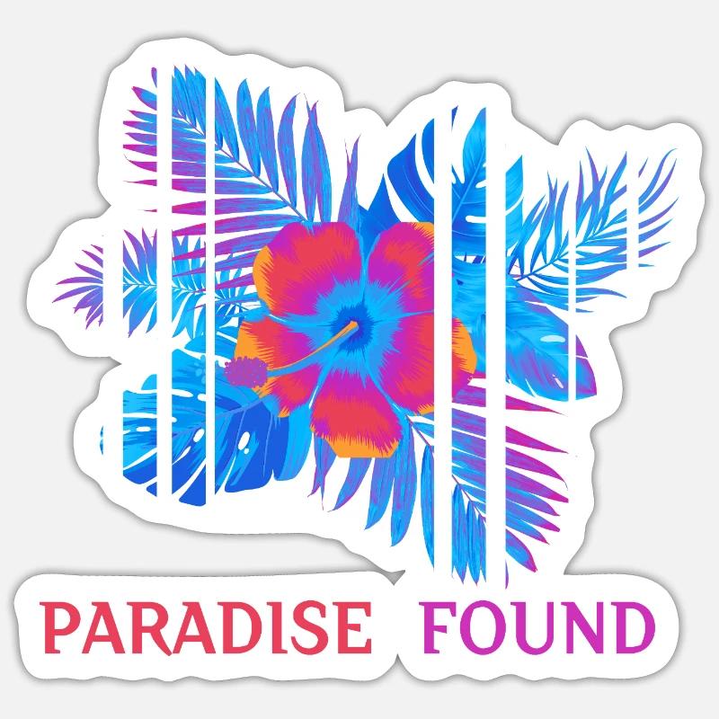 Hibiscus Neon Paradise Found Sticker size S (10 x 10 cm)