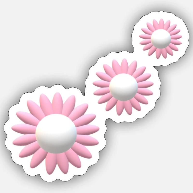 Fleur... - Sticker taille S (10 x 10 cm) - blanc mat
