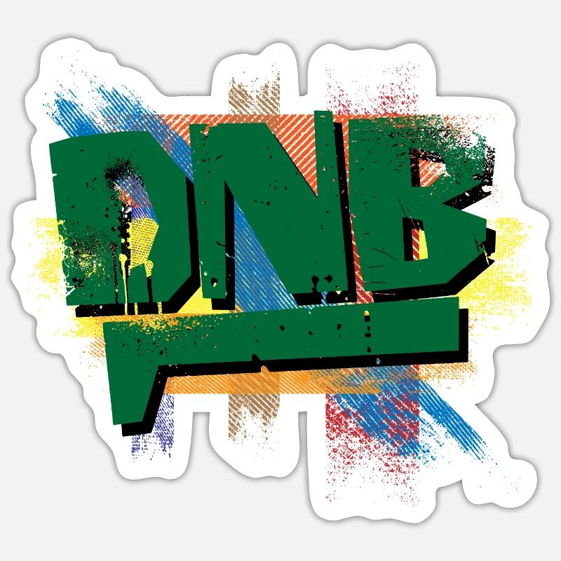 Explosion de graffitis DNB - Sticker taille S (10 x 10 cm) - blanc mat