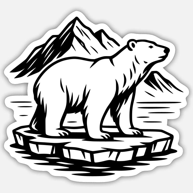 ours blanc - Sticker taille S (10 x 10 cm) - blanc mat