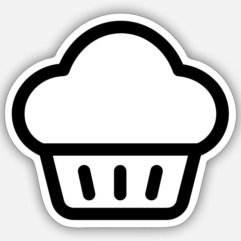 muffin - Sticker size S (10 x 10 cm) - white matte