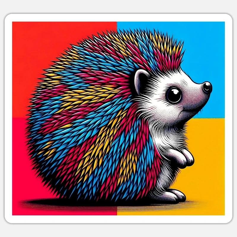 Igel - Sticker Größe S (10 x 10 cm) - Mattweiß