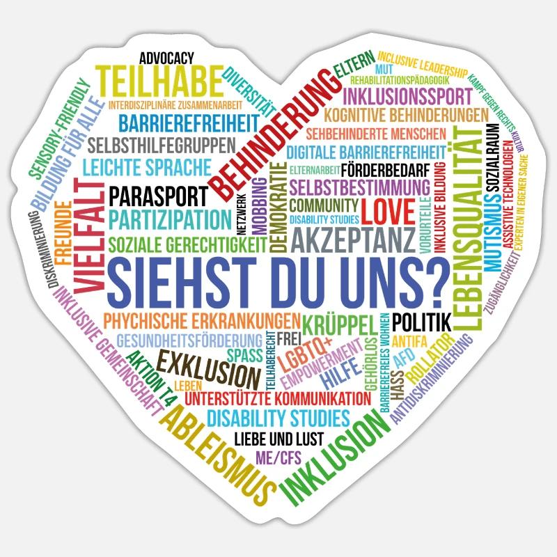 Siehst Du Uns Vielfalt Herz - Sticker Größe S (10 x 10 cm) - Mattweiß