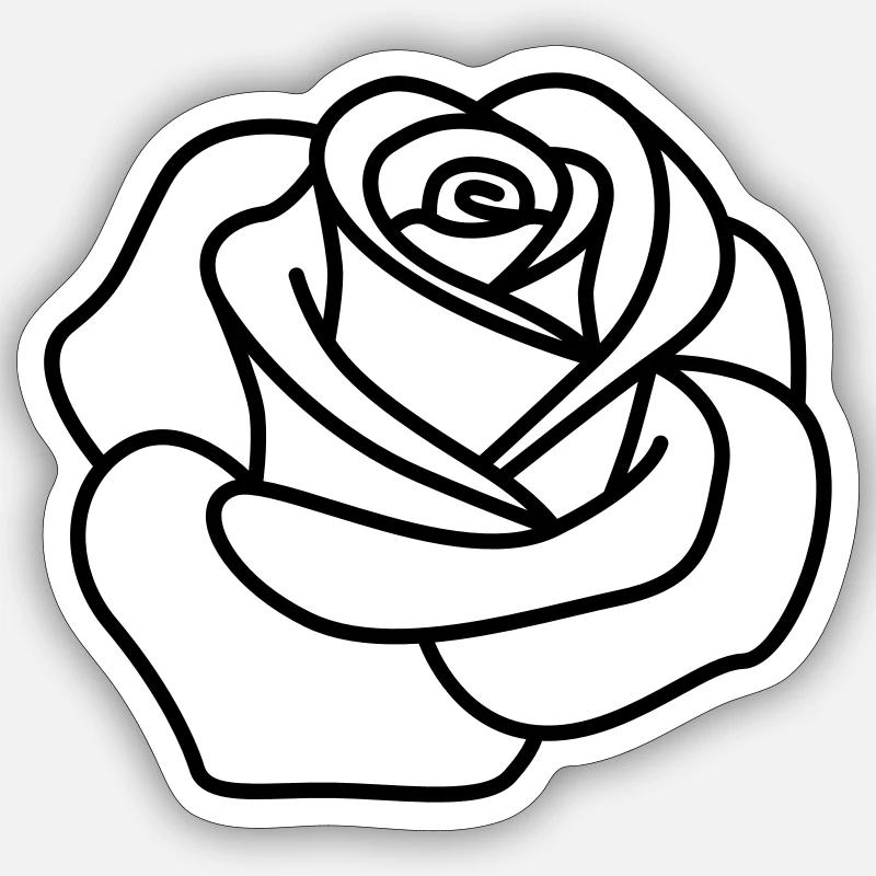 Rose - Sticker Größe S (10 x 10 cm) - Mattweiß