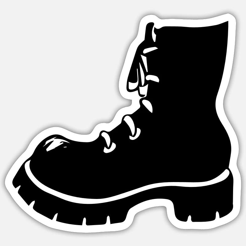 Punk Shoe Boots - Sticker size S (10 x 10 cm) - white matte