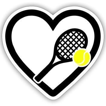 Tennis Heart Racket Ball Sport Passion - Sticker size S (10 x 10 cm) - white matte - Front