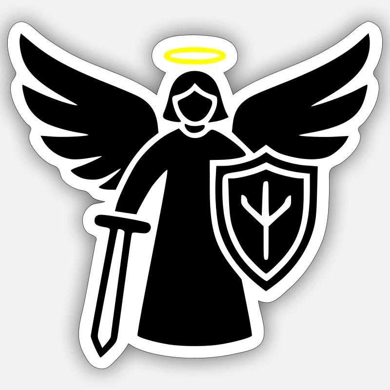 krieger engel piktogramm schild Sticker Größe S (10 x 10 cm)