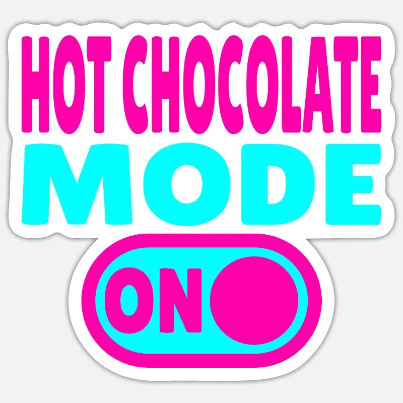 Mode chocolat chaud activé - Sticker taille S (10 x 10 cm) - blanc mat