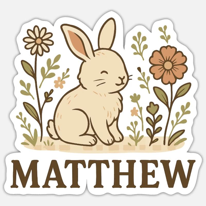 Matthew - Sticker taille S (10 x 10 cm) - blanc mat
