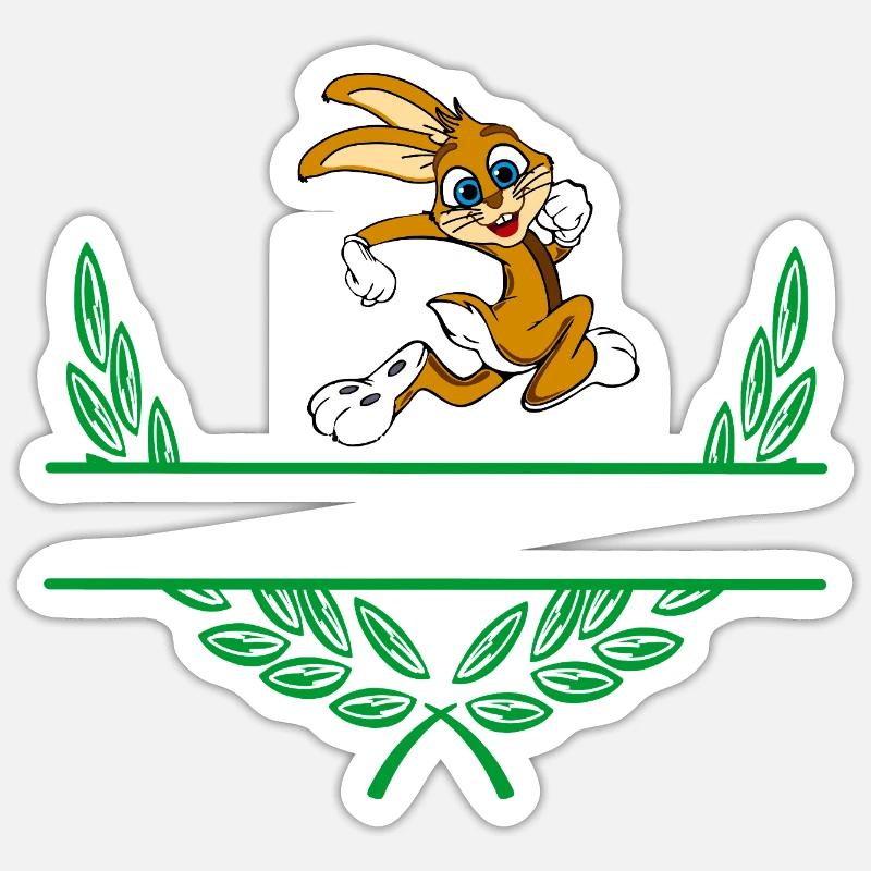 Rabbit Laurel Wreath with Namespace Sticker size S (10 x 10 cm)