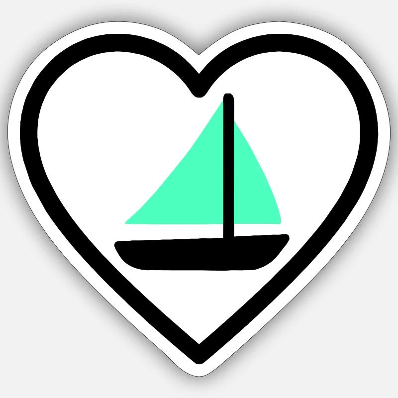 Cuore Vela – Passione Navigazione Sticker size S (10 x 10 cm)