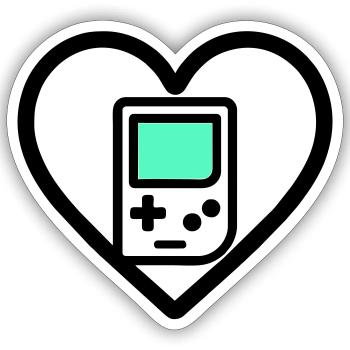 Retro Heart – Retro Handheld Console - Sticker size S (10 x 10 cm) - white matte - Front