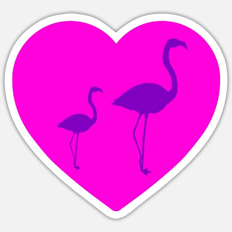 flamingos - Sticker size S (10 x 10 cm) - white matte