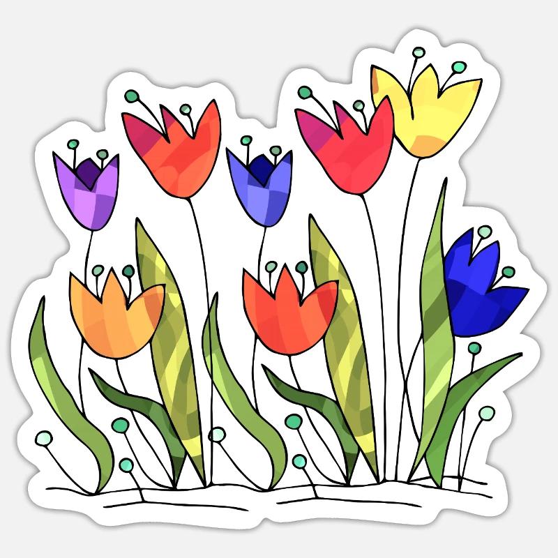 Blumen Sticker Größe S (10 x 10 cm)