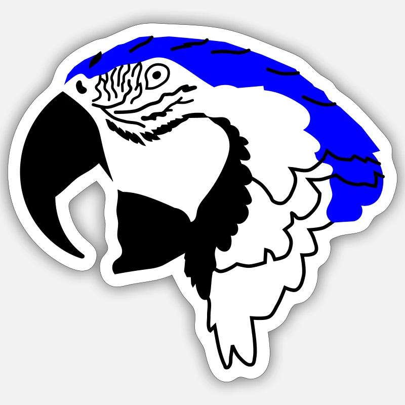 Papagei - Sticker Größe S (10 x 10 cm) - Mattweiß