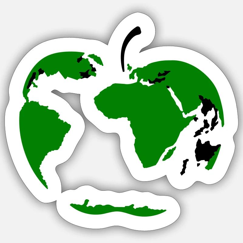 Globe Apple Sticker taille S (10 x 10 cm)