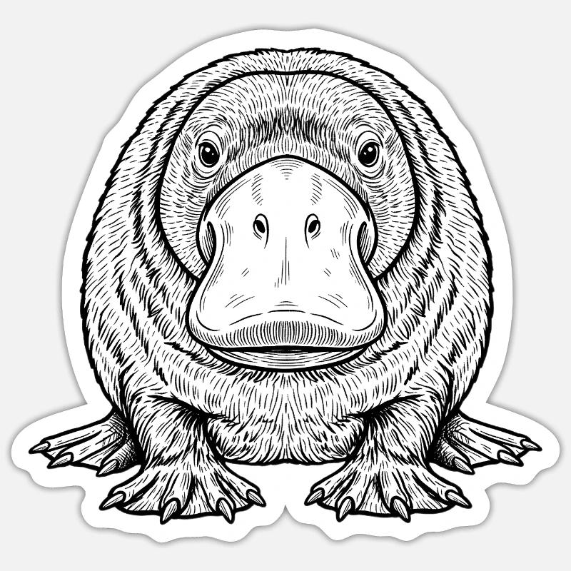 Platypus - Sticker size S (10 x 10 cm) - white matte