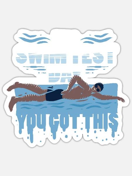 Schwimmlehrer It's Swim Test Day - Sticker Größe S (10 x 10 cm) - Mattweiß
