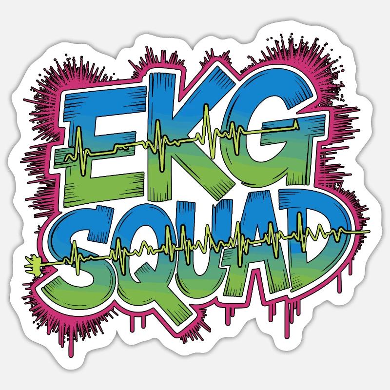 Cardiac Tech EKG Squad Pacemaker Technician - Sticker Größe S (10 x 10 cm) - Mattweiß
