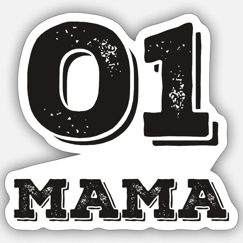 01 Maman - Sticker taille S (10 x 10 cm) - blanc mat