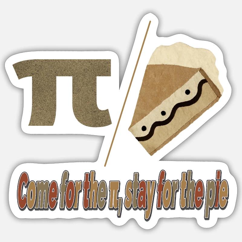 Pi Pie Pun Tee - Sticker taille S (10 x 10 cm) - blanc mat