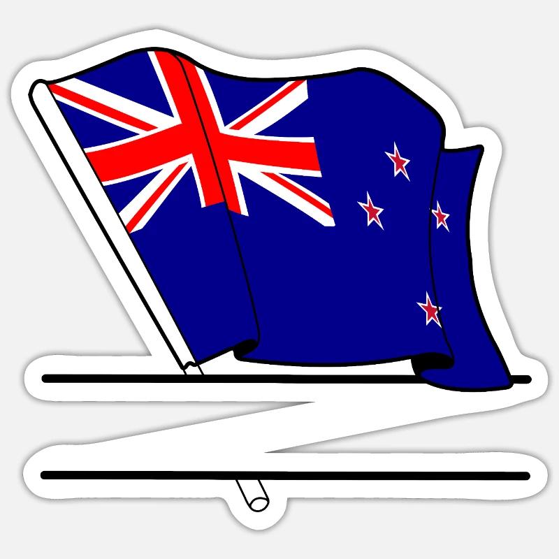 Neuseeland – Textraum - Sticker Größe S (10 x 10 cm) - Mattweiß